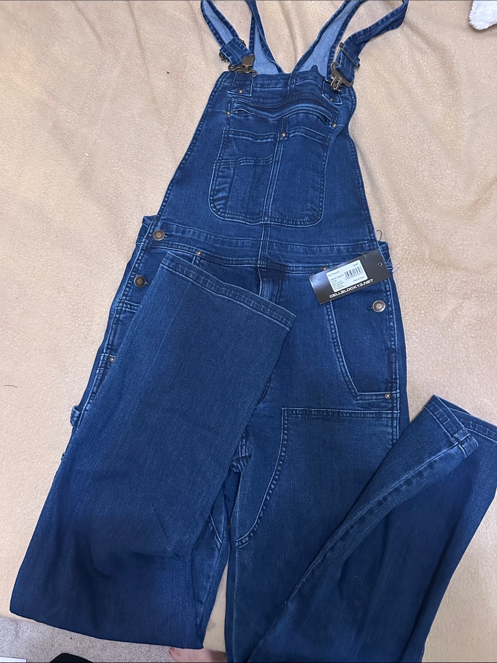 Men's Jax Dark Blue Denim Overalls with Utility Pockets